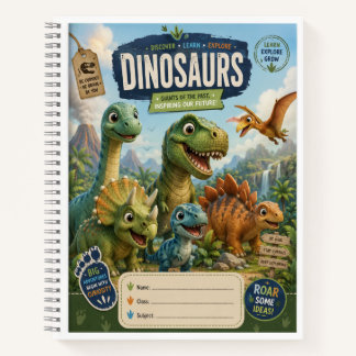 Schattige dinosaurier notitieboek omslag | Premium