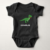 Schattige Dinosaurier Unieke Jongen Gepersonalisee Romper (Voorkant)