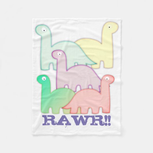 Schattige dinosauriërs in pasteltinten fleece deken (Voorkant)