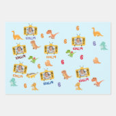 Schattige dinosauriërs met aangepaste foto, naam e inpakpapier vel (Voorkant 2)