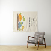 Schattige dinosauriërs Prehistorische dieren Baby  Wandkleed (In Situ (horizontaal))