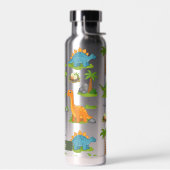 Schattige dinosaurius kindernaam school waterfles (Links)