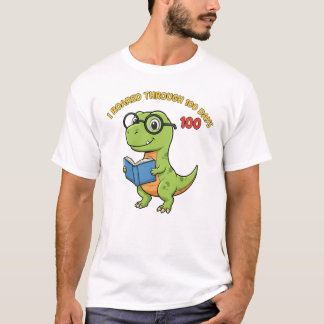 Schattige dinosaurus 100 dagen school t-shirt