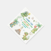 Schattige dinosaurus 3e verjaardagsfeest servetten (Hoek)
