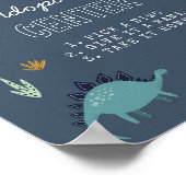 Schattige Dinosaurus Adoption Sign Poster (Hoek)