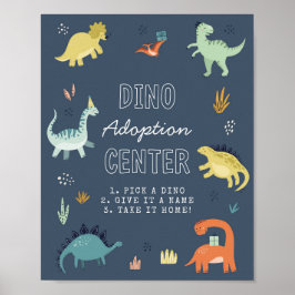 Schattige Dinosaurus Adoption Sign Poster