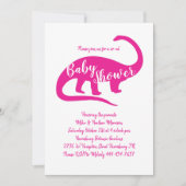 Schattige Dinosaurus Baby shower Brontosaurus Roze Kaart (Voorkant)
