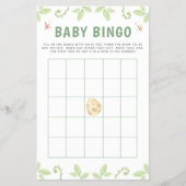 Schattige Dinosaurus Baby shower Groen Bingogame Flyer (Voorkant)