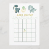 Schattige Dinosaurus Baby shower spel Baby Bingo Informatiekaartje (Voorkant)