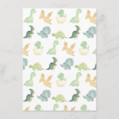 Schattige Dinosaurus Baby shower spel Baby Bingo Informatiekaartje (Achterkant)