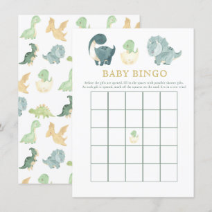 Schattige Dinosaurus Baby shower spel Baby Bingo Informatiekaartje