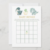 Schattige Dinosaurus Baby shower spel Baby Bingo Kaart (Voorkant)