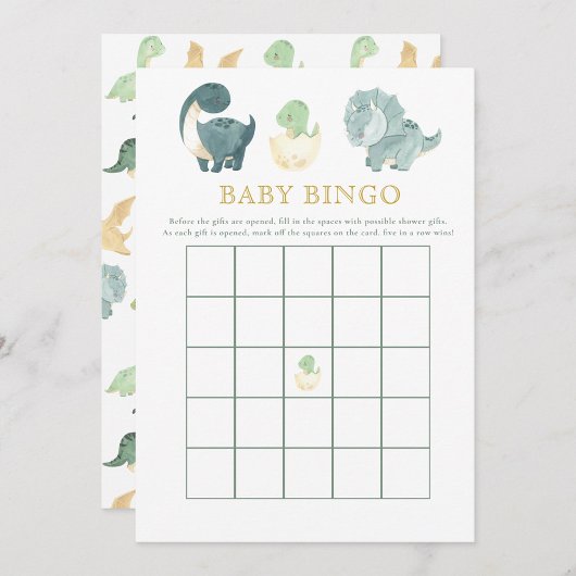 Schattige Dinosaurus Baby shower spel Baby Bingo Kaart