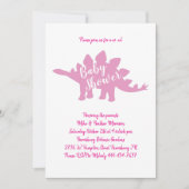 Schattige Dinosaurus Baby shower Stegosaurus Roze  Kaart (Voorkant)