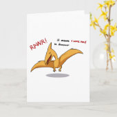 schattige dinosaurus betekent dat ik van je hou kaart (Gele Bloem)