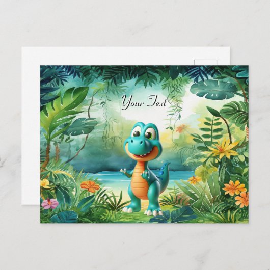 Schattige dinosaurus Briefkaart (Voorkant / Achterkant)