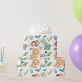 Schattige dinosaurus cadeaupapier