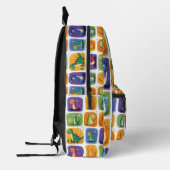 Schattige Dinosaurus Collage Pattern – Leuke & Spe Bedrukte Rugzak (Links)