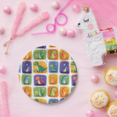 Schattige Dinosaurus Collage Pattern – Leuke & Spe Papieren Bordje (Feest)