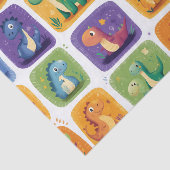 Schattige Dinosaurus Collage Pattern – Leuke & Spe Tissuepapier (Detail)