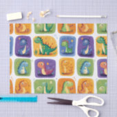 Schattige Dinosaurus Collage Pattern – Leuke & Spe Tissuepapier (Craft)