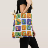 Schattige Dinosaurus Collage Pattern – Leuke & Spe Tote Bag (Dichtbij)