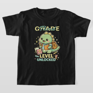 Schattige Dinosaurus Derde Klas Niveau Ontgrendeld T-shirt