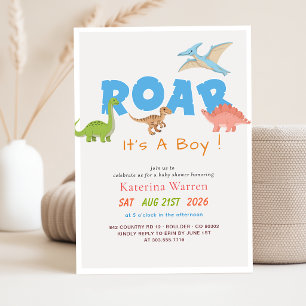 Schattige Dinosaurus Dino Baby Jongen Baby Shower Kaart