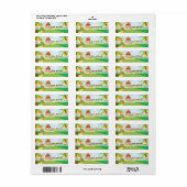 Schattige dinosaurus etiket (Full Sheet)