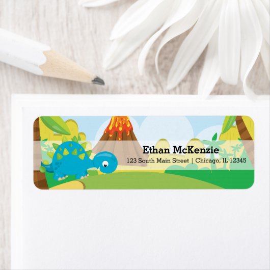 Schattige dinosaurus etiket (Insitu)