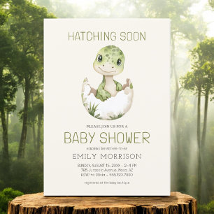 Schattige Dinosaurus Hatching Soon Baby shower Kaart