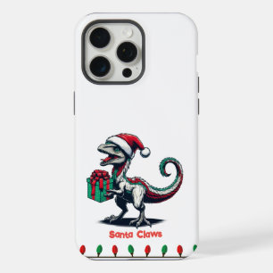 schattige dinosaurus in Santa hat Otterbox Hoesje iPhone 15 Pro Max Case