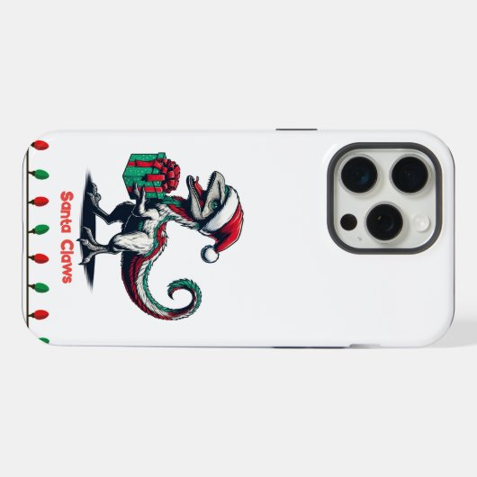 schattige dinosaurus in Santa hat Otterbox Hoesje iPhone Hoesje (Achterkant horizontaal)