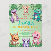 Schattige dinosaurus jungle Schoolkinderen Verjaar Briefkaart (Voorkant)