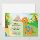 Schattige dinosaurus kaart (Voorkant / Achterkant)