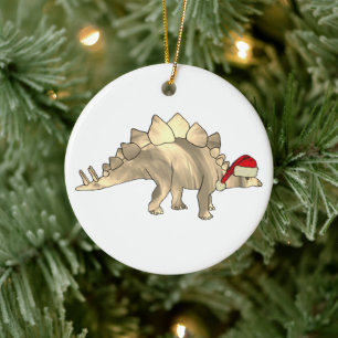 Schattige dinosaurus Kerstman Stegosaurus Keramisch Ornament