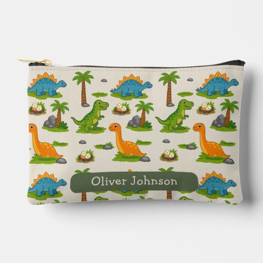 Schattige Dinosaurus Kinderen Naam School Etui (Voorkant)
