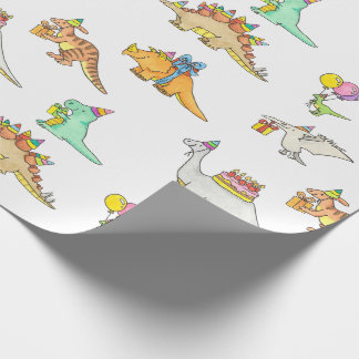 Schattige dinosaurus kinderverjaardag cadeaupapier