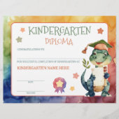 Schattige dinosaurus kleuterschool diploma certifi (Voorkant)