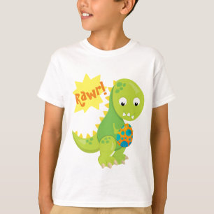 Schattige dinosaurus met een gekleurd ei t-shirt