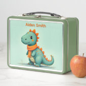 Schattige dinosaurus met een oranje sjaal (In situ)
