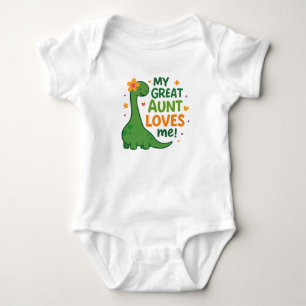 Schattige dinosaurus met "Mijn tante houdt van me" Romper