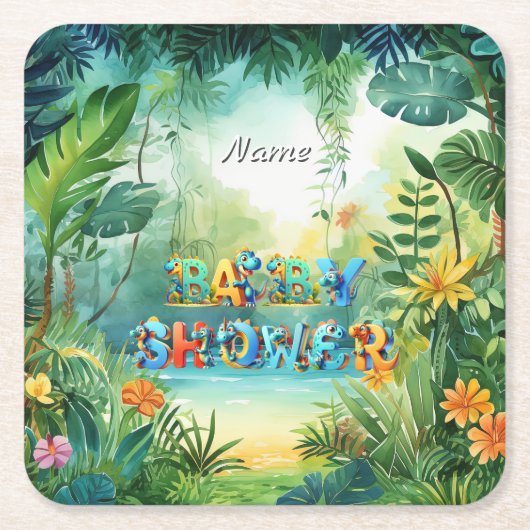 Schattige Dinosaurus Papier Onderzetter (Voorkant)