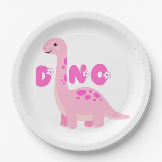 Schattige dinosaurus 🦕  papieren bordje (Voorkant)