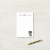 Schattige dinosaurus & potlood,lerarenwaardering,a post-it® notes (Op bureau)