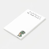 Schattige dinosaurus & potlood,lerarenwaardering,a post-it® notes (Schuin)