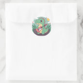 schattige dinosaurus ronde sticker (Tas)