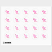 Schattige dinosaurus 🦕  ronde sticker (Vel)