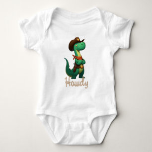 Schattige dinosaurus sheriff/cowboy romper