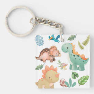 Schattige dinosaurus sleutelhanger